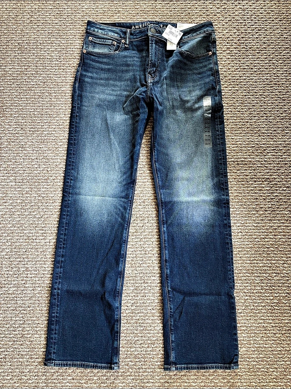 NWT American Eagle Men’s Bootcut Jeans Airflex Twilight Blue Waist 34x34